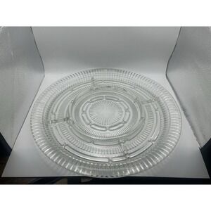Large Glass Fruit‎ Vegetable Tray & Dip Spot In Middle 14 Inch